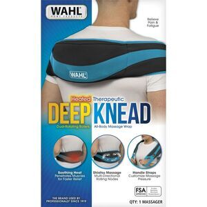 Wahl Heated Therapeutic Deep Knead Massage Wrap Back and Shoulder, Blue/Black